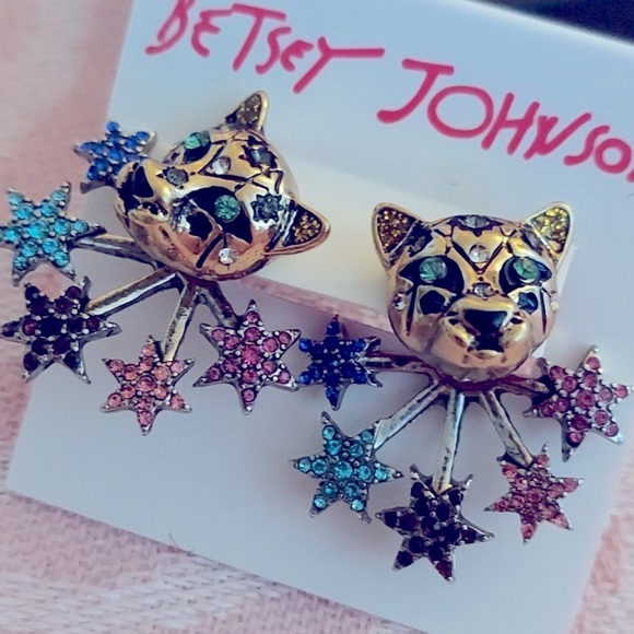 Betsey Johnson Jewelry - New Betsey Johnson multicolored HEAVENLY CREATURES front/back earrings